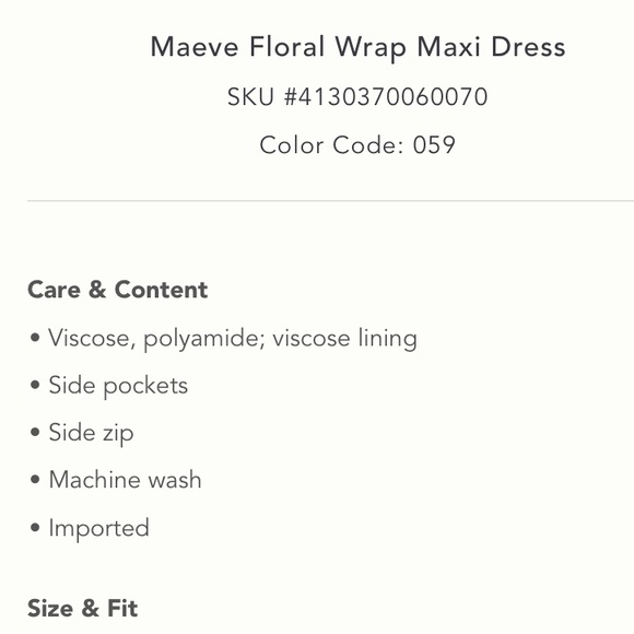 Anthropologie NWT Maeve Floral Wrap Maxi Dress Size 22W. - Picture 8 of 14